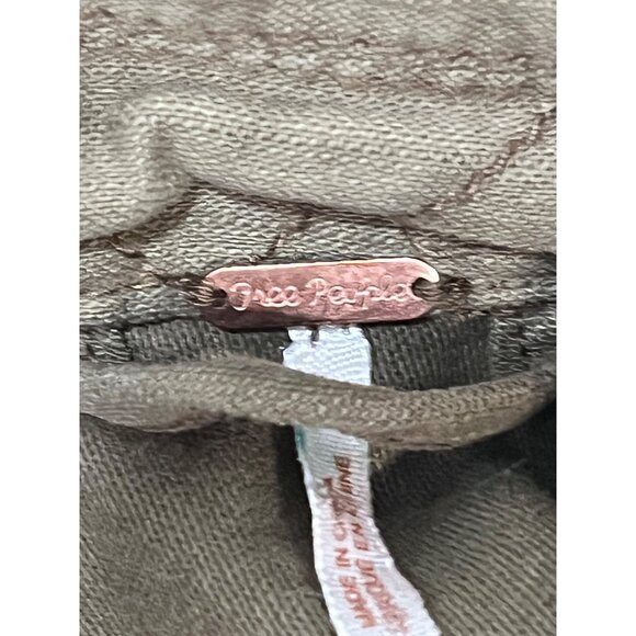 Free People Women’s Army Green Military Style Jacket With Button Closures & Mult - Picture 6 of 11